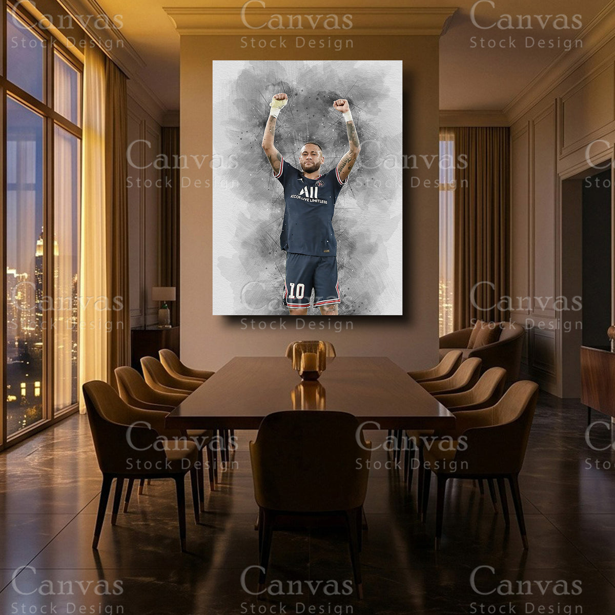Neymar Jr Luxury Soccer Wall Art