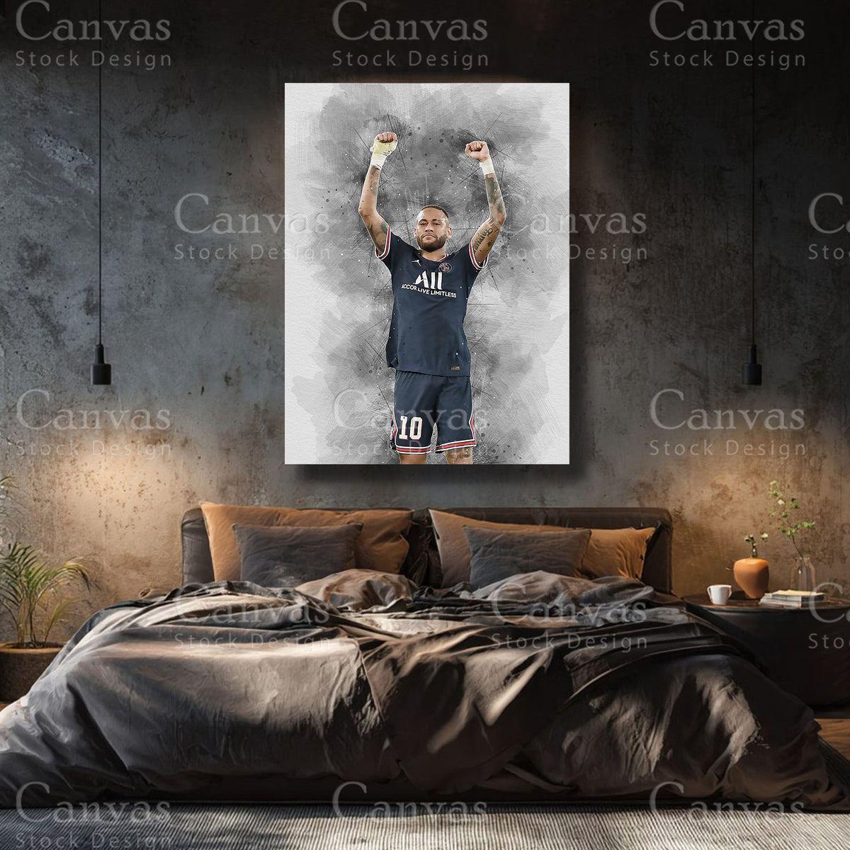 Neymar Jr Premium Soccer Canvas Wall Art