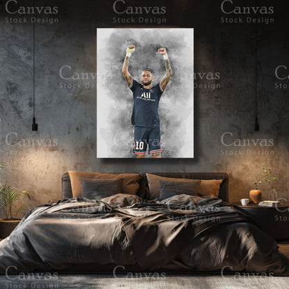 Neymar Jr Premium Soccer Canvas Wall Art