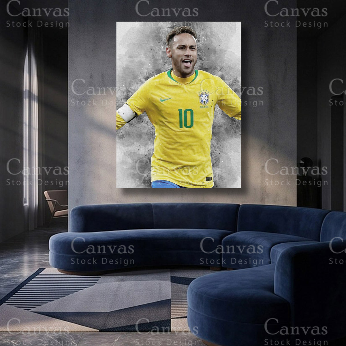 Neymar Jr Football Canvas Artwork