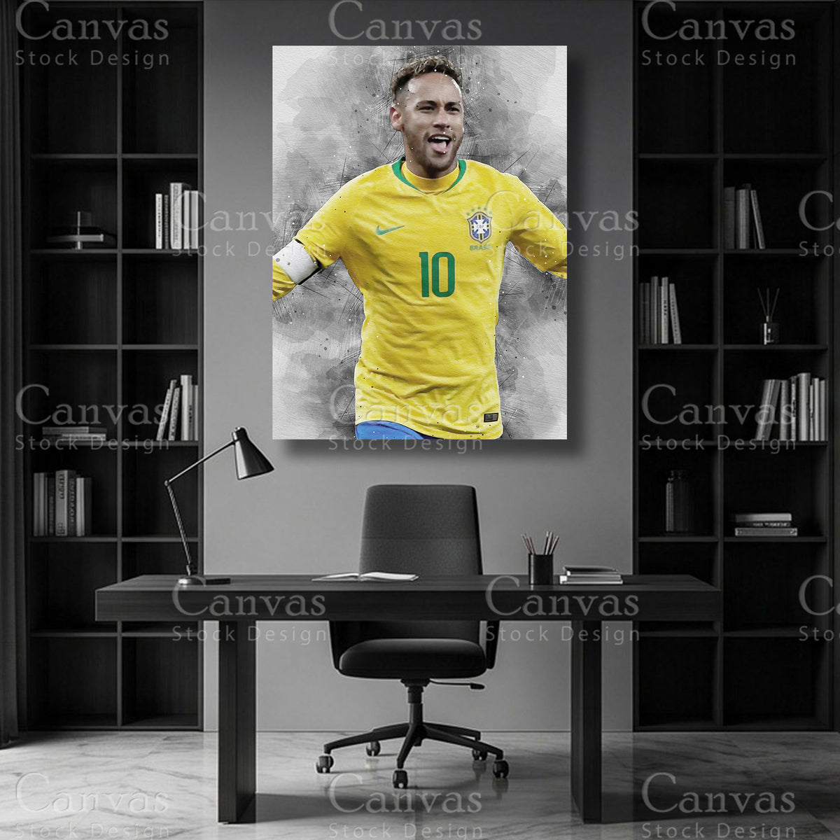 Neymar Jr Soccer Wall Art on Premium Canvas