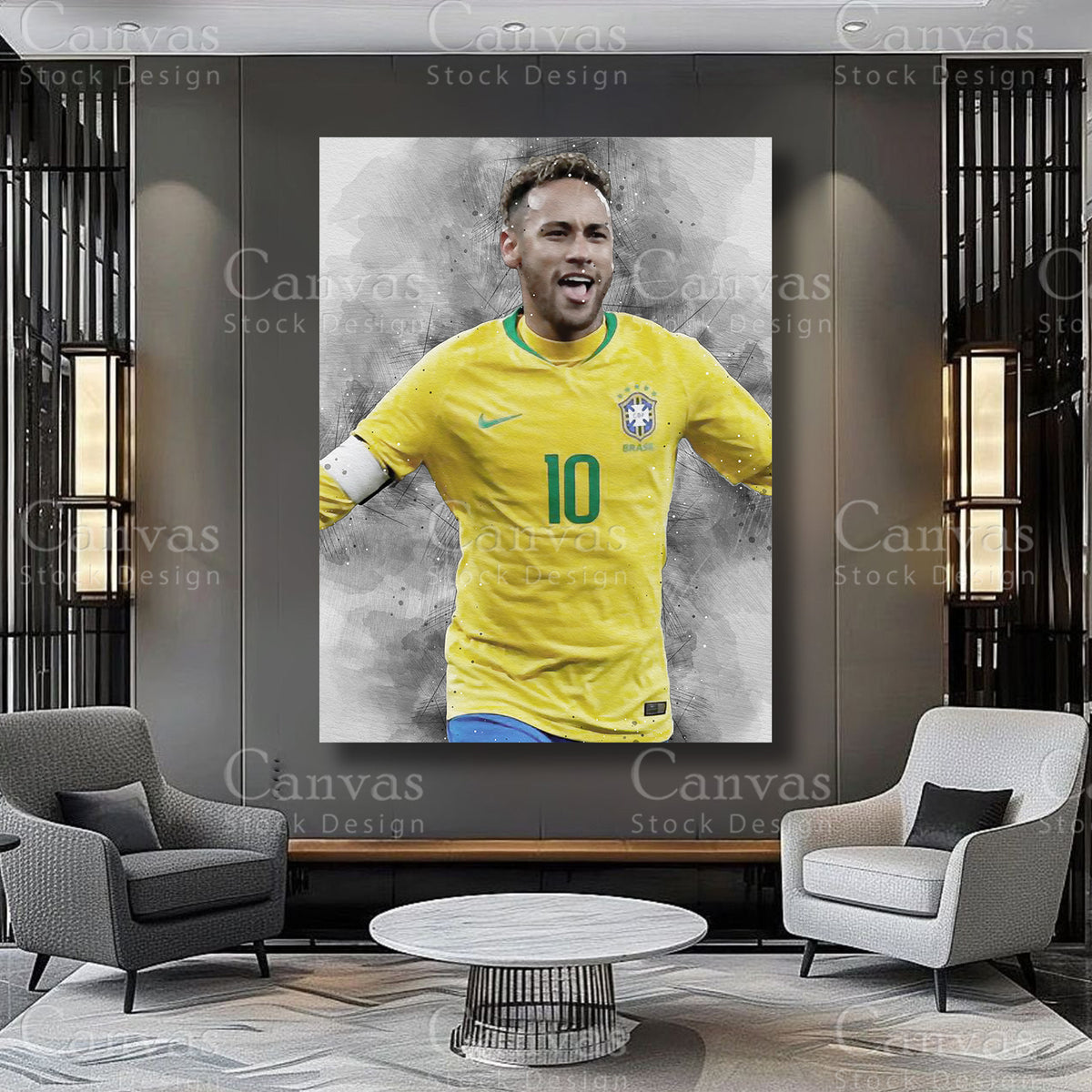 Neymar Jr Athlete Canvas Artwork