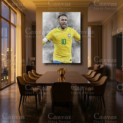 Neymar Jr Luxury Football Canvas Art