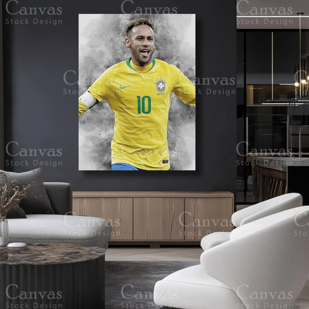 Neymar Jr Canvas Artwork for Refined Interiors
