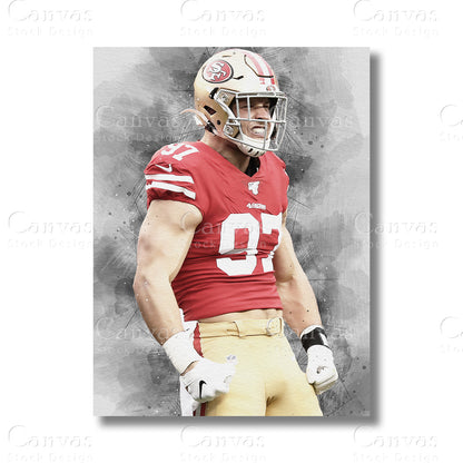 Nick Bosa Defensive Force Canvas Wall Art