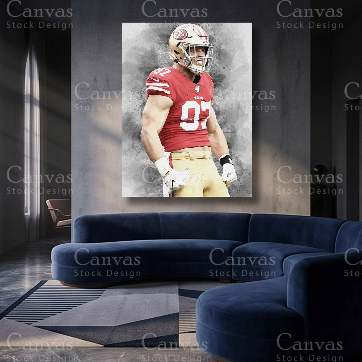 Nick Bosa NFL canvas artwork