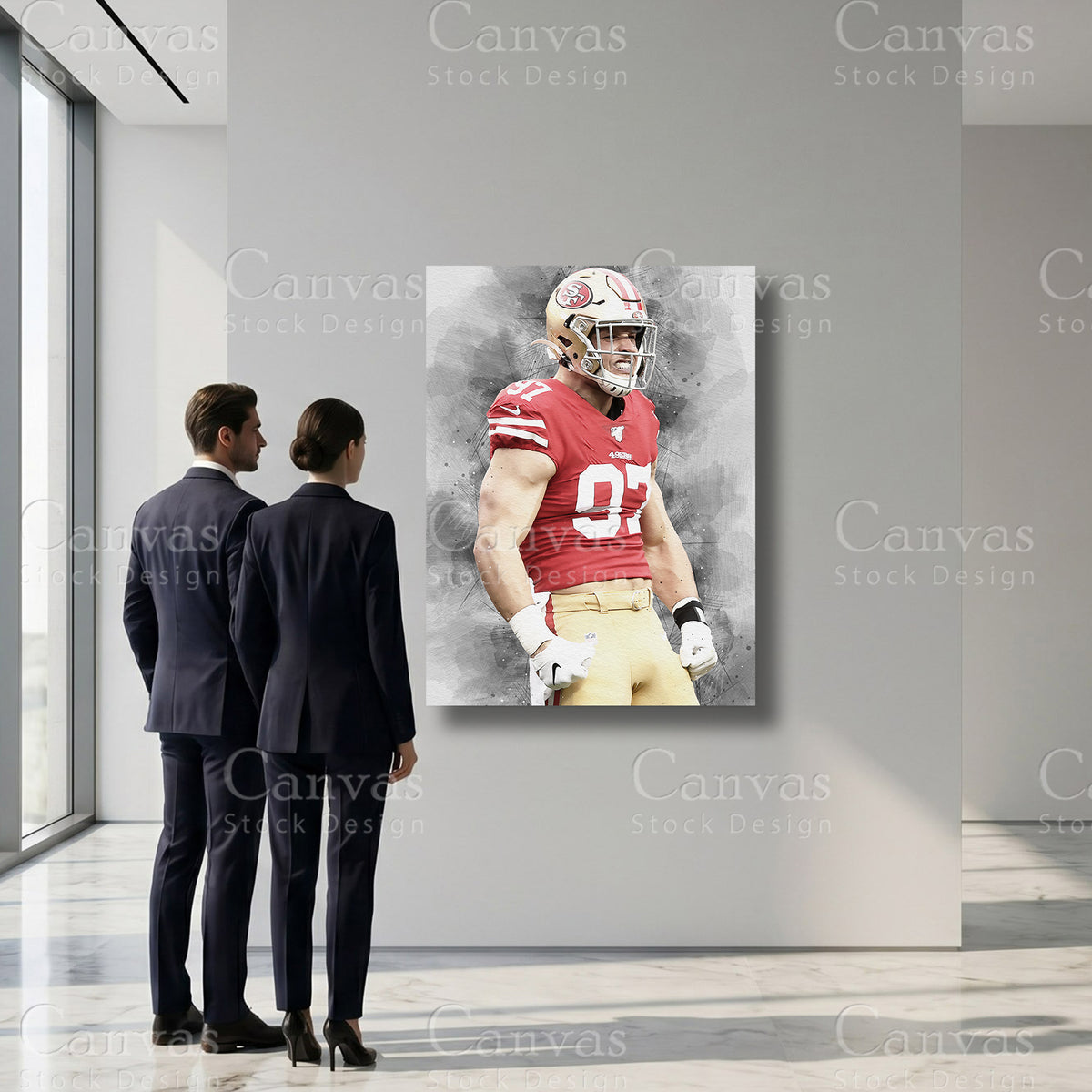 Nick Bosa defensive football wall decor