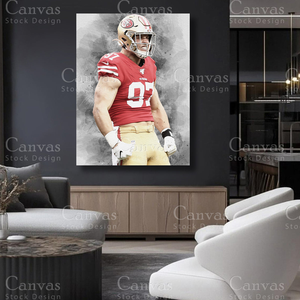 Nick Bosa professional football sports artwork