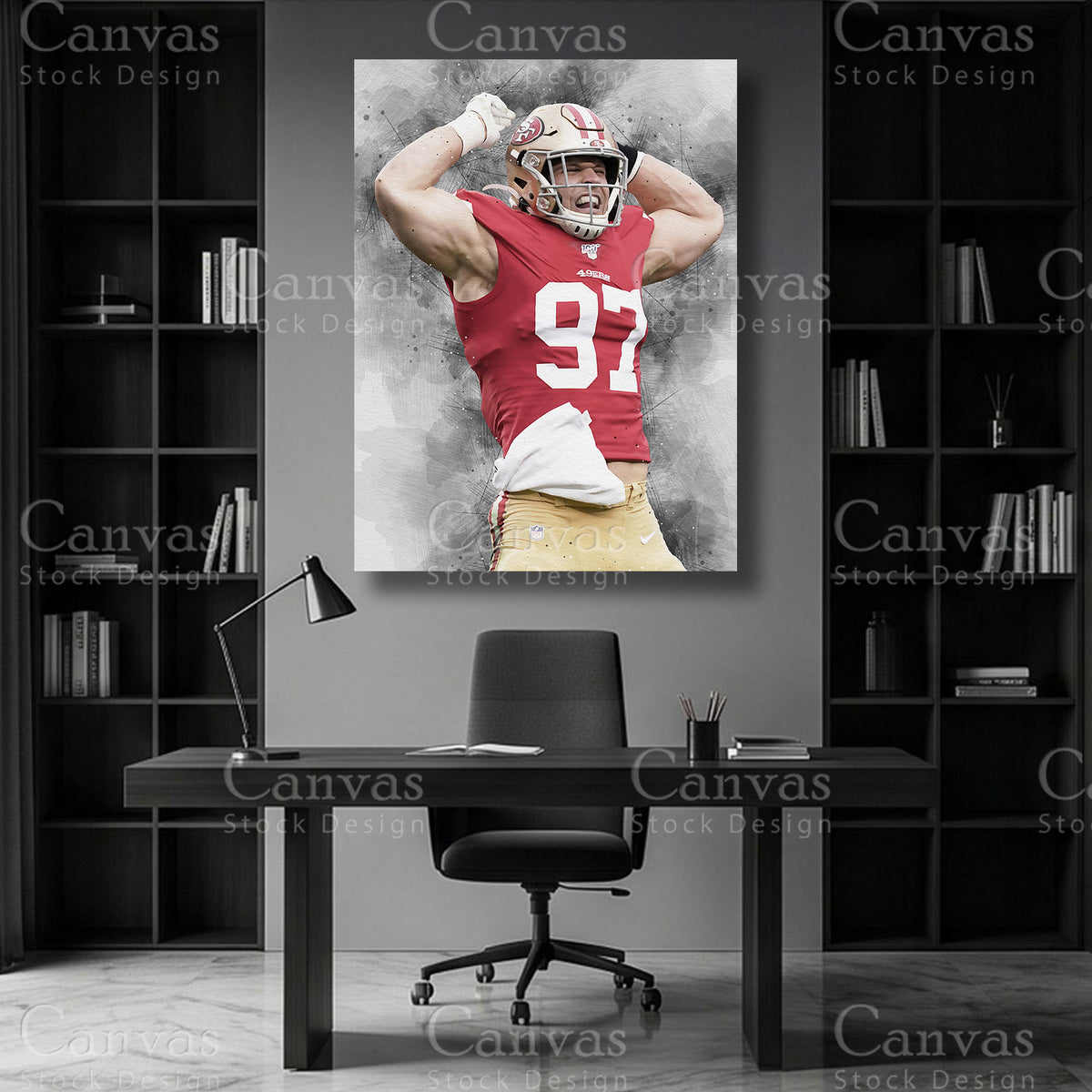 Nick Bosa Elite Defensive End Canvas Wall Art