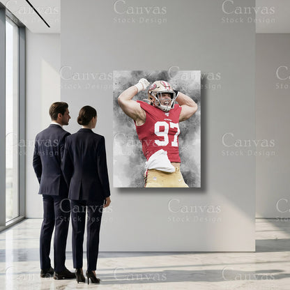 Nick Bosa Elite Defensive End Canvas Wall Art