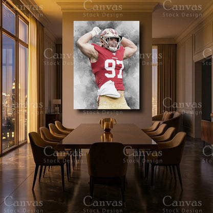 Nick Bosa Elite Defensive End Canvas Wall Art
