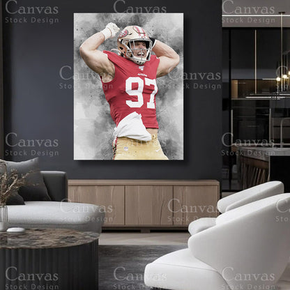 Nick Bosa Elite Defensive End Canvas Wall Art