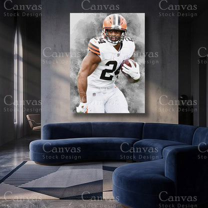 Nick Chubb NFL canvas artwork