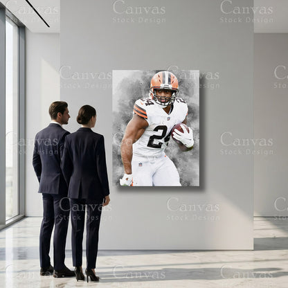 Nick Chubb professional football wall decor
