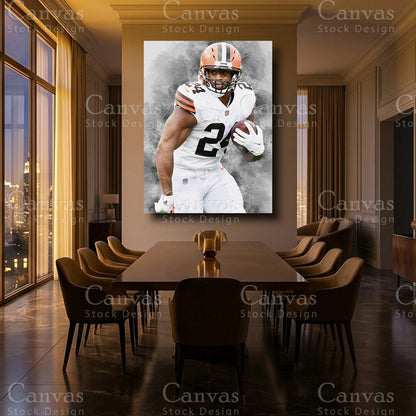 Nick Chubb luxury NFL canvas wall art