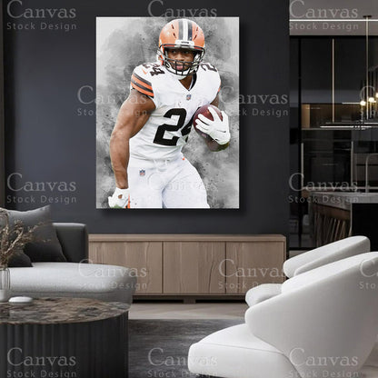 Nick Chubb running back sports artwork