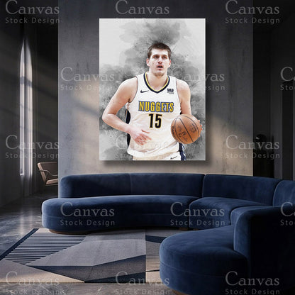 Nikola Jokić NBA canvas artwork