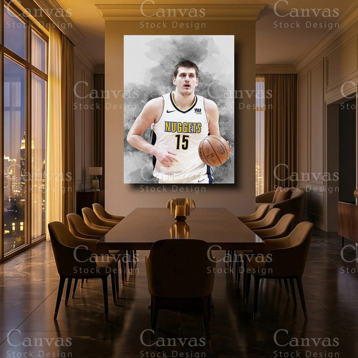 Nikola Jokić luxury NBA wall decor