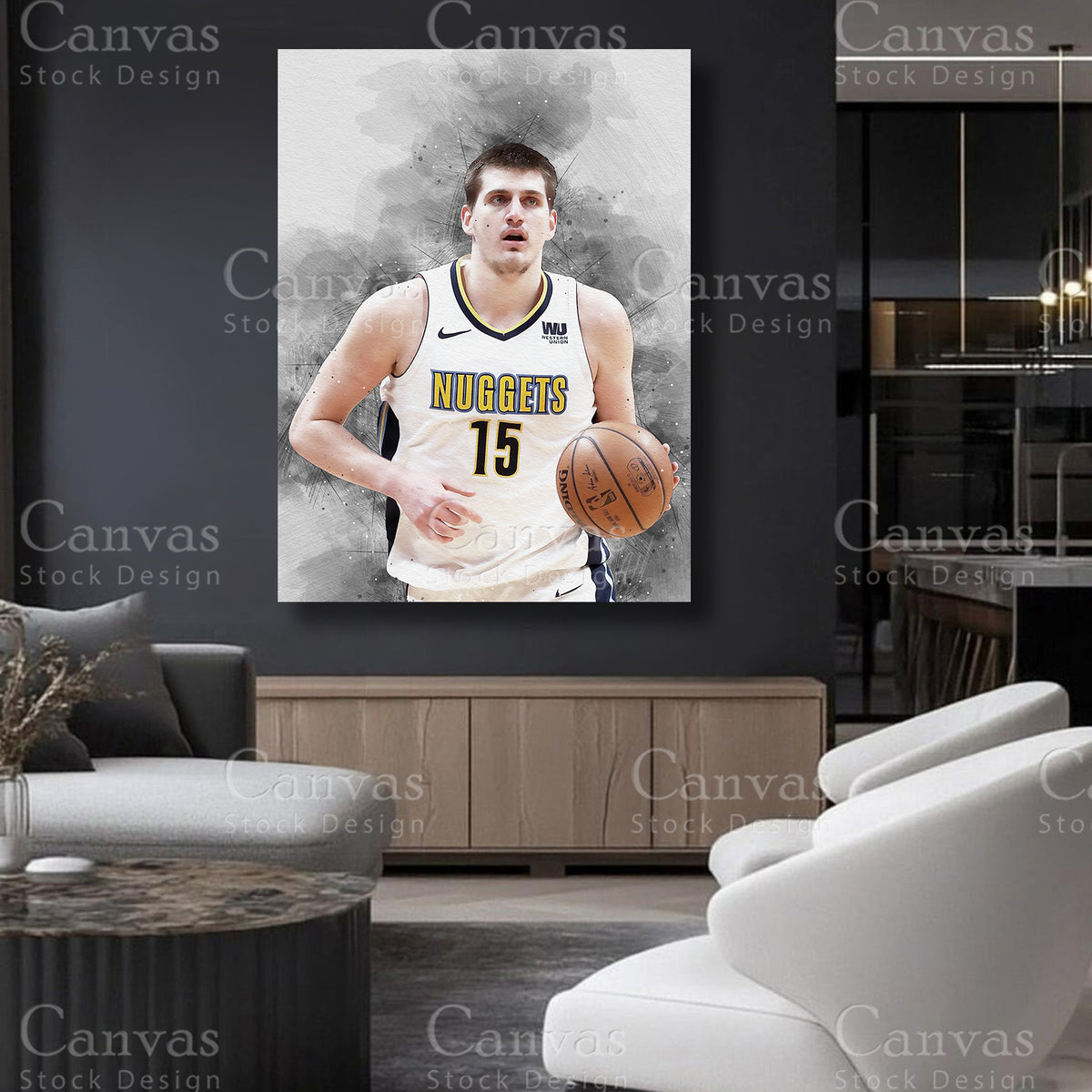 Nikola Jokić statement basketball canvas artwork