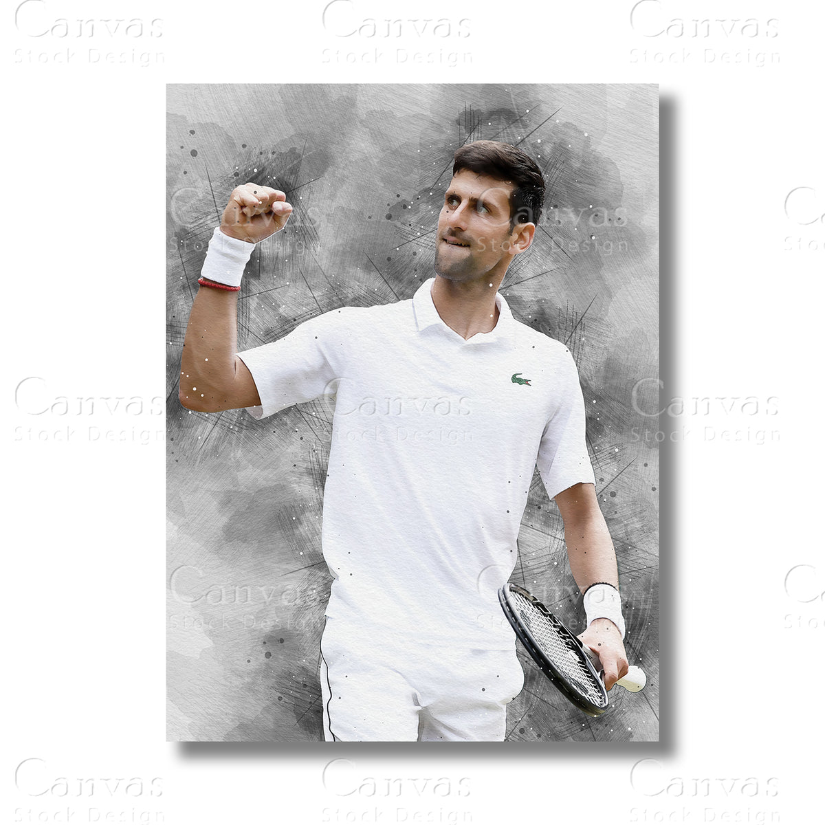 Novak Djokovic Grand Slam Tennis Canvas Wall Art