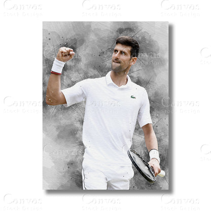 Novak Djokovic Grand Slam Tennis Canvas Wall Art