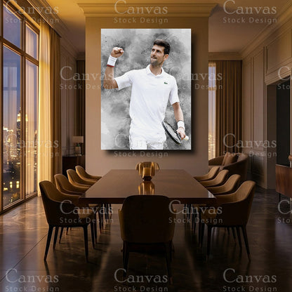 Novak Djokovic Luxury Tennis Canvas Art