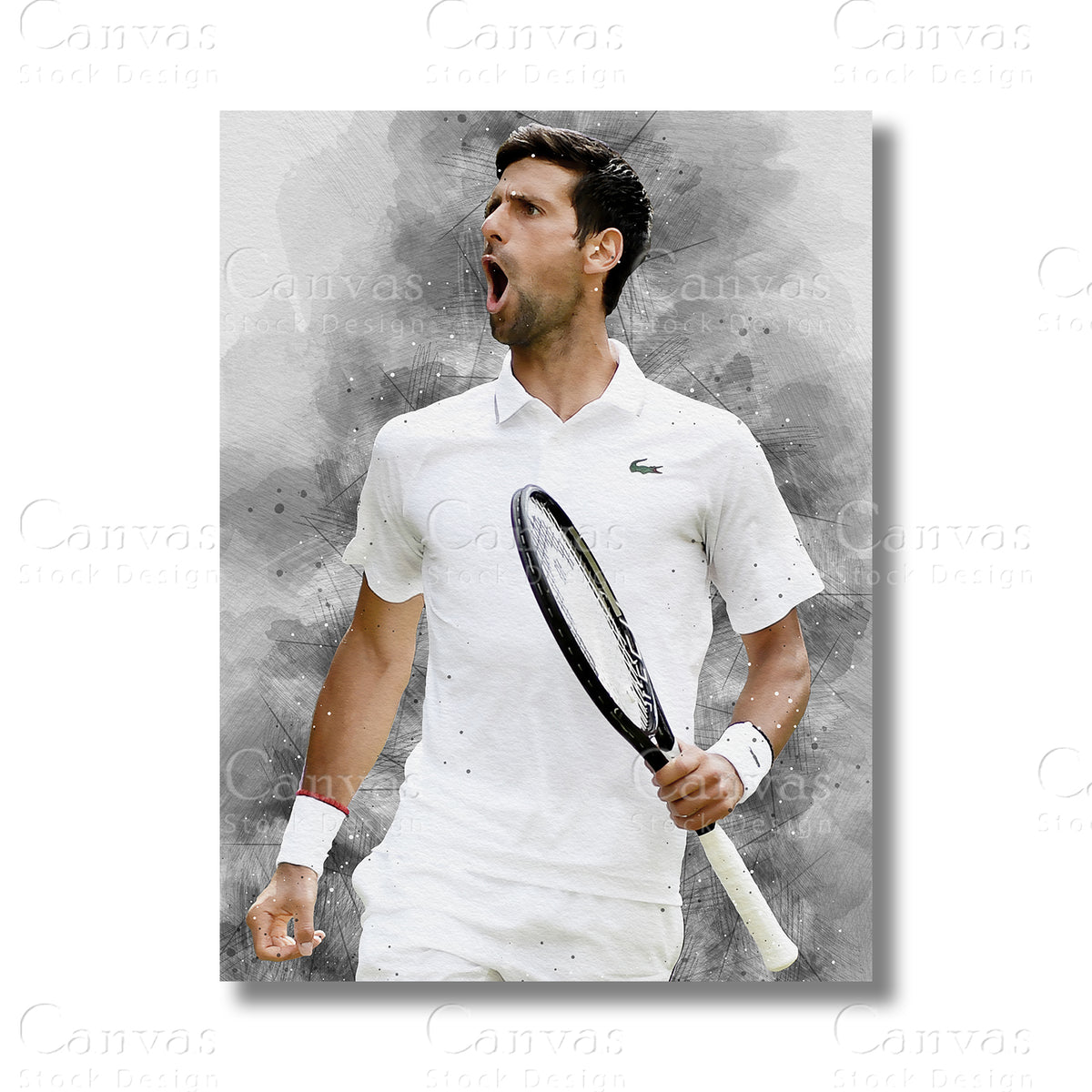 Novak Djokovic Masterful Tennis Canvas Wall Art