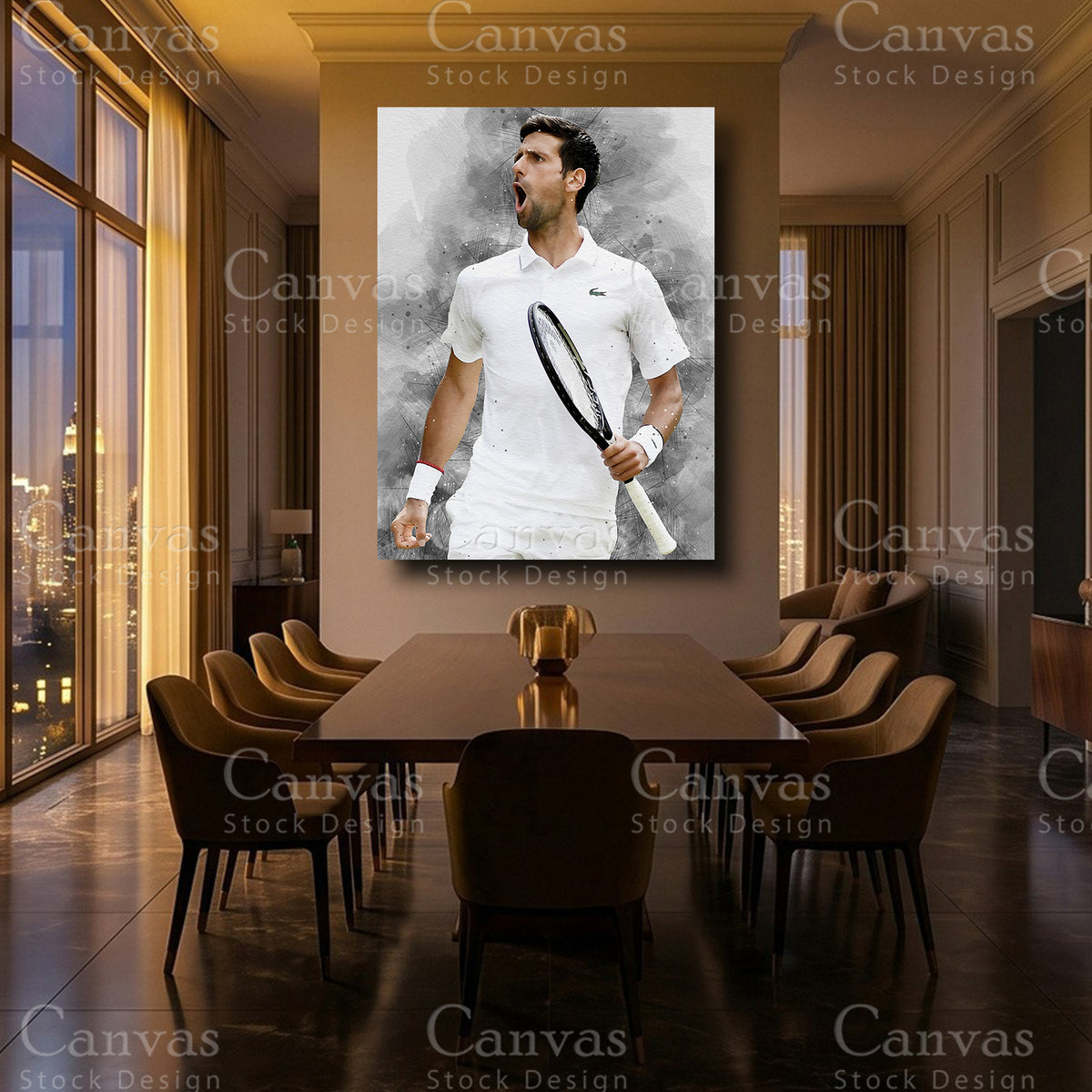 Novak Djokovic Luxury Tennis Wall Art