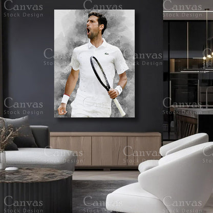Novak Djokovic Canvas Art for Refined Interiors