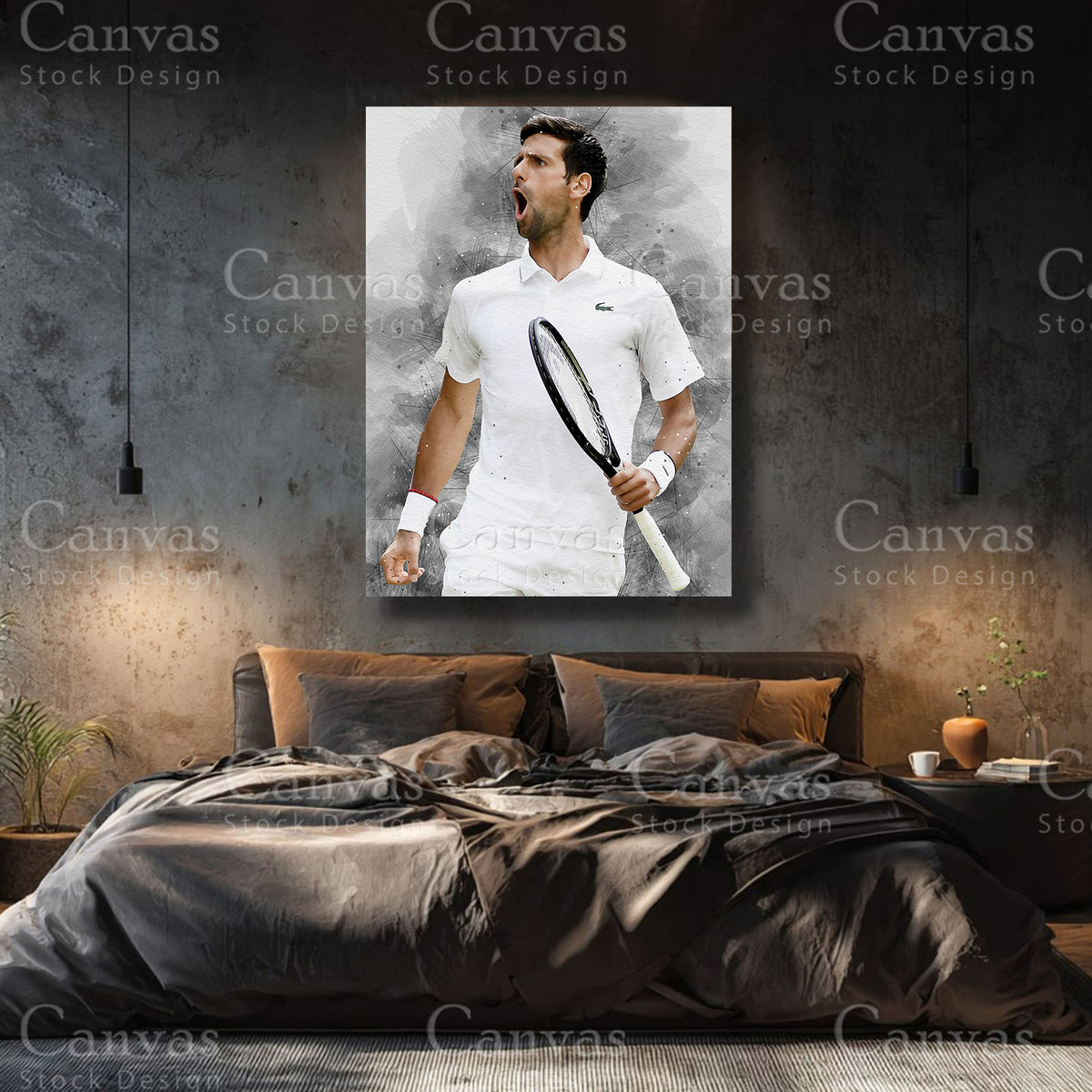 Novak Djokovic Premium Tennis Canvas Wall Art