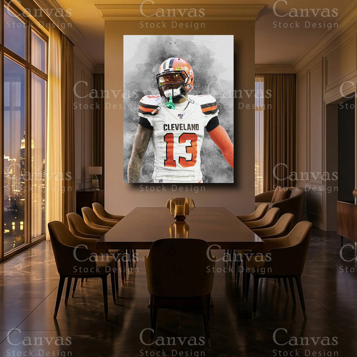Odell Beckham Jr luxury NFL canvas wall art