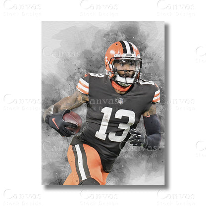 Odell Beckham Jr Signature NFL Canvas Wall Art