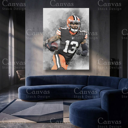 Odell Beckham Jr premium football canvas artwork