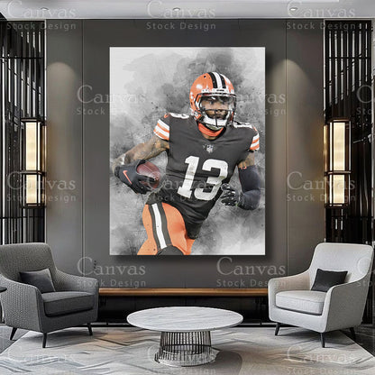 Odell Beckham Jr athlete artwork on premium canvas