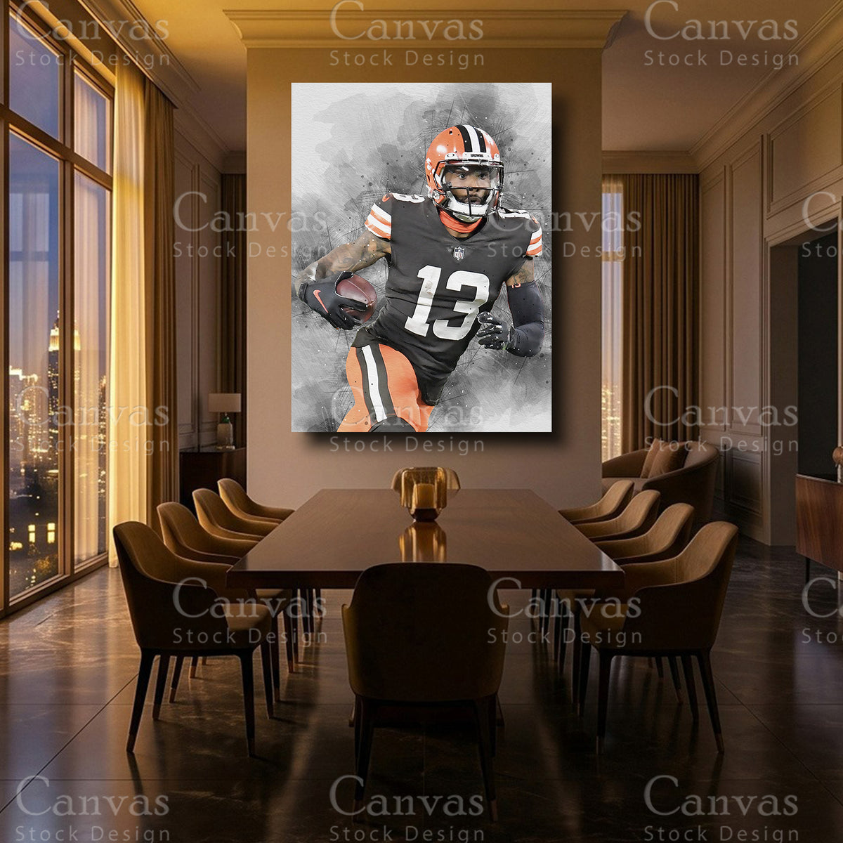 Odell Beckham Jr luxury NFL canvas wall artwork