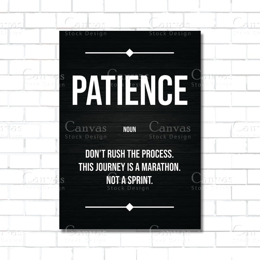Patience definition inspirational canvas wall art poster