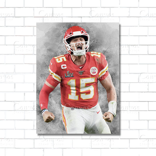 Patrick Mahomes Canvas Wall Art