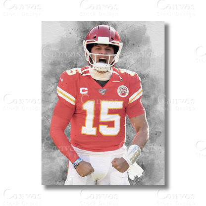 Patrick Mahomes Premier Quarterback Canvas Wall Art
