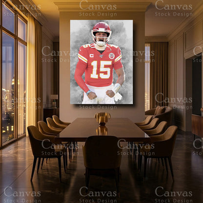 Patrick Mahomes luxury NFL canvas wall art
