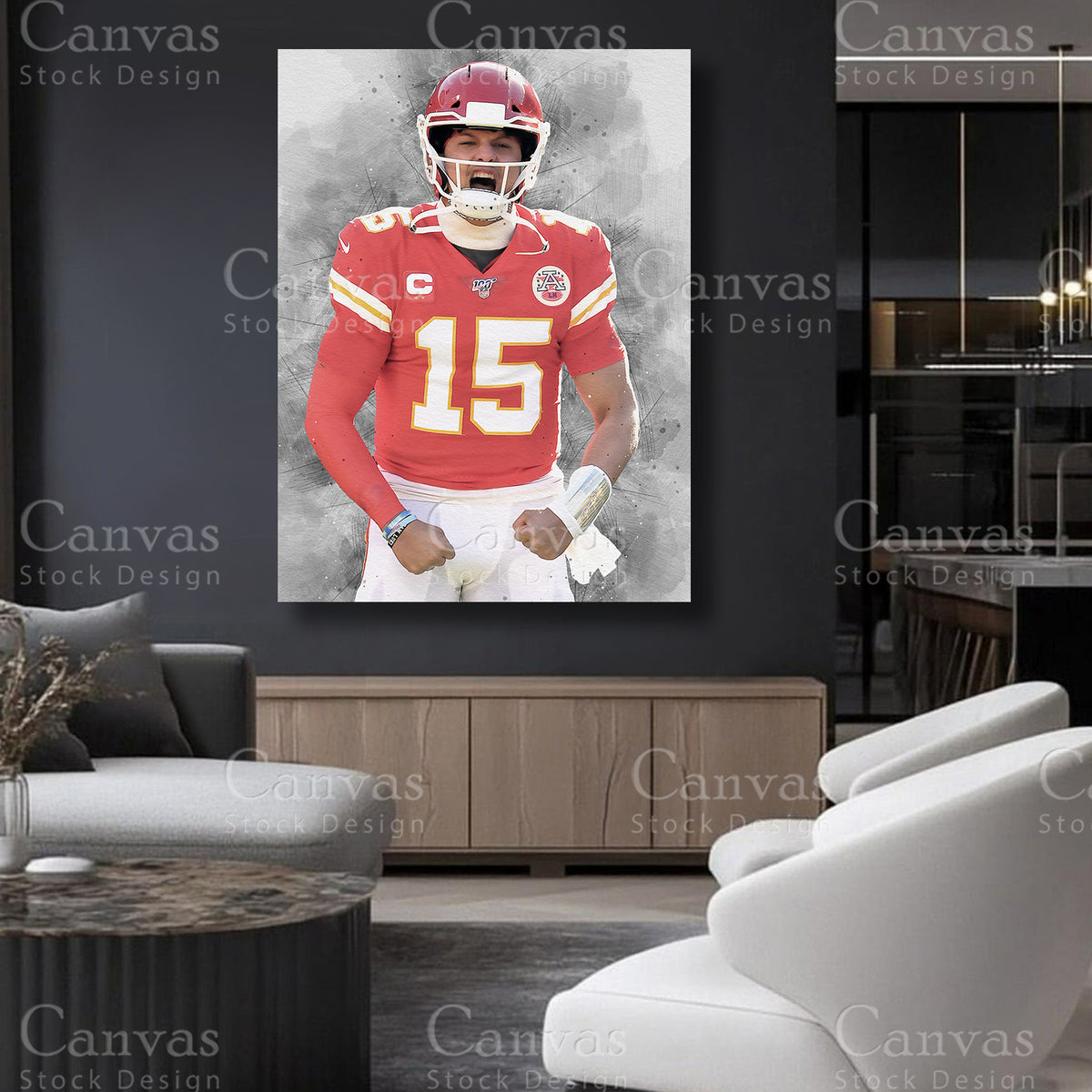 Patrick Mahomes quarterback sports artwork