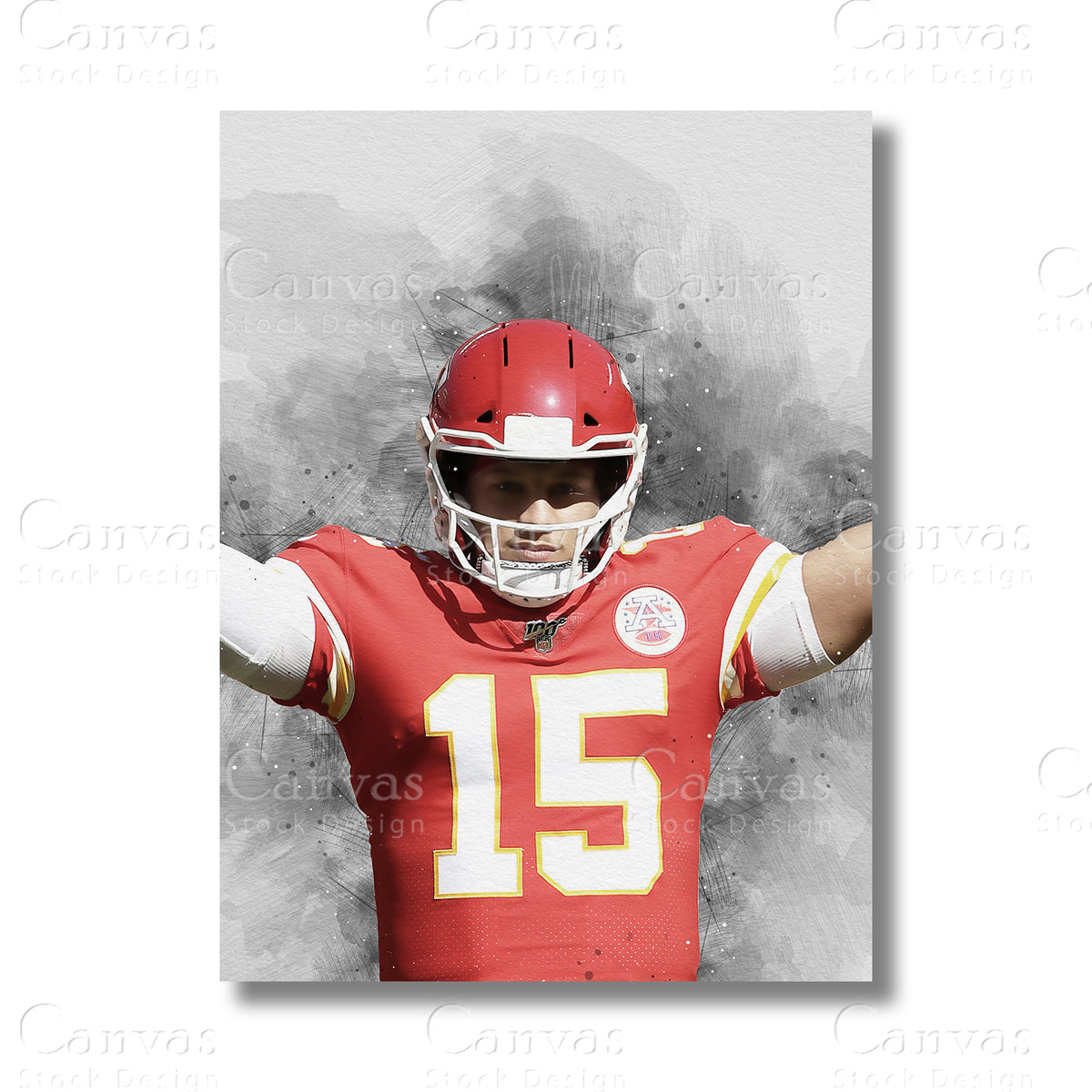 Patrick Mahomes Signature Quarterback Canvas Wall Art