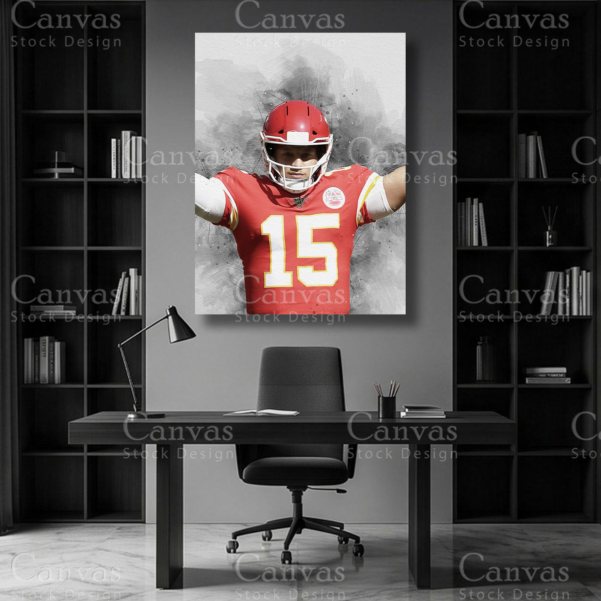 Patrick Mahomes quarterback football wall art