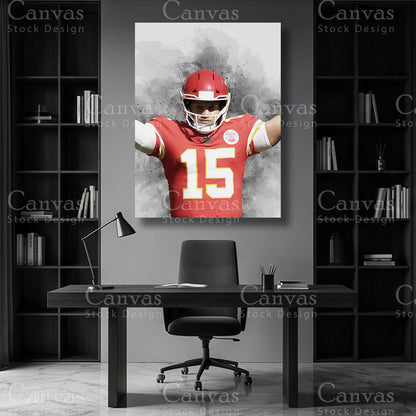 Patrick Mahomes quarterback football wall art