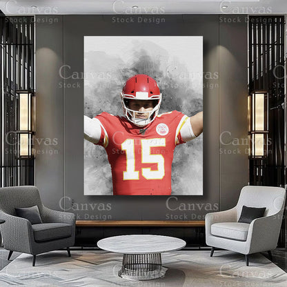 Patrick Mahomes athlete canvas artwork on premium canvas