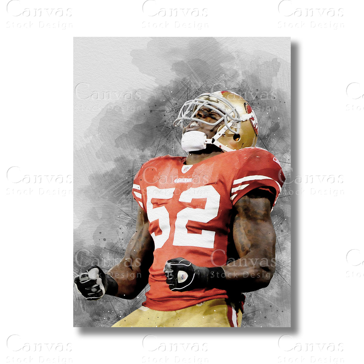 Patrick Willis Elite Linebacker Canvas Wall Art