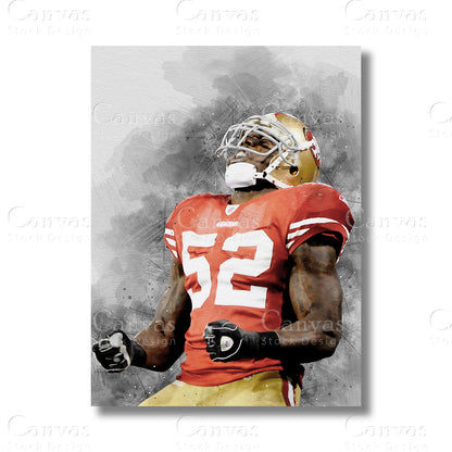 Patrick Willis Elite Linebacker Canvas Wall Art