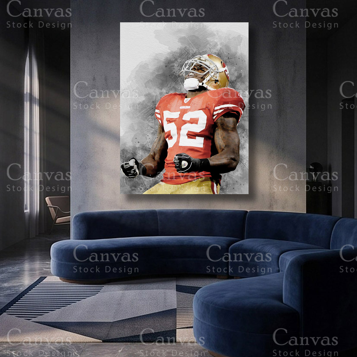 Patrick Willis NFL canvas artwork