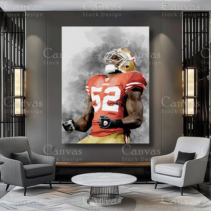 Patrick Willis defensive football athlete canvas artwork