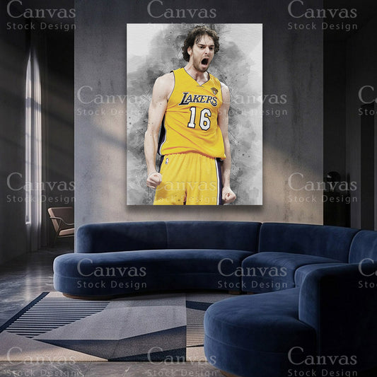 Pau Gasol NBA canvas artwork