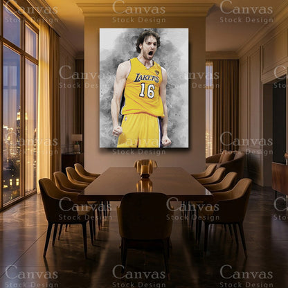 Pau Gasol canvas wall art with black floating frame